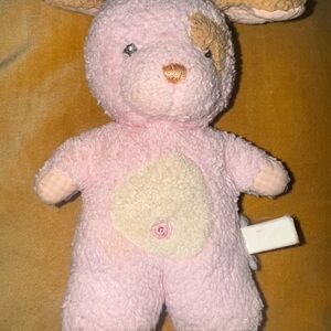 Pink mini rattle dog spot eye Plush Toy lovey